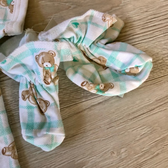 NWT Good News Teddy Bear 2 pc Matching Infant Onesie Set with Booties - Picture 5 of 14